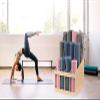 Large Capacity Yoga Mat Holder Box, Wood Floor Stand Multifunctional Sports Accessaries Rack Shelf, Yoga Studios Storage Organizer/Hold 12 Mats view 3