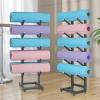 5/7-Layers Yoga Mat Holder Floor, Multi-Layer Workout Equipment Storage Rack, Large Capacity Metal Foam Roller Organizer Stand for Home Gym/Commercial view 1