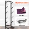 5/7-Layers Yoga Mat Holder Floor, Multi-Layer Workout Equipment Storage Rack, Large Capacity Metal Foam Roller Organizer Stand for Home Gym/Commercial view 3
