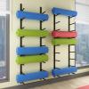 Yoga Mat Rack Wall Mount Rollers Holder Pacing Exercise Equipmen Organizer Hanging Yoga Strap Resistance Bands Chains Jump Ropes Gym Workout view 2