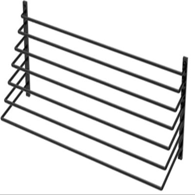 4/5/6/7/8 Tier Yoga Mat Holder for Wall, Home Commercial Pilates/Exercise Mats Hanging Rack - Black Iron Frame, for Gym/Workout Room/Office/Clubs, Saving Space (Color : Black, Size : Hold 14 Mats)