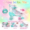 Kids Roller Skates for Girls Boys - Teal for Teenagers Youth Age 10 11 12 - Adjustable All Light up Wheels Butterfly and Flower Indoor Outdoor Sports Birthday Gift for Son and Grandson view 2