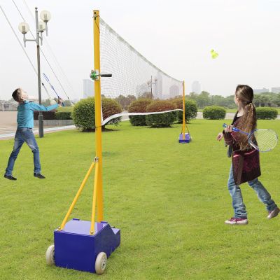 Outdoor Volleyball Net-Volleyball/Badminton 2 in 1 Net Set with Stable Base Height Adjustable Portable Volleyball Net for Backyard,Grass and Beach for Men,Women,Adult,Youth