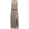Akklian Spring Dresses for Women 2024 Trendy Modest Casual Maxi Dress Side Split Flowy Loose Vacaition Sundress with Pockets Khaki view 3