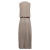 Akklian Spring Dresses for Women 2024 Trendy Modest Casual Maxi Dress Side Split Flowy Loose Vacaition Sundress with Pockets Khaki view 4