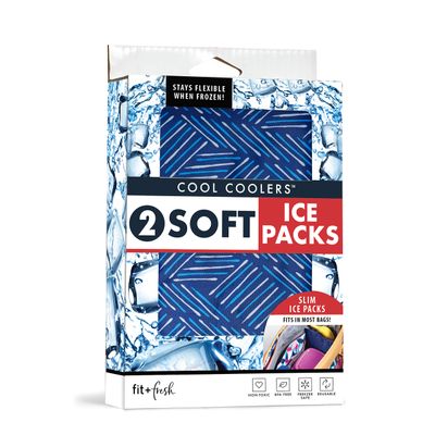 Cool Coolers Fit & Fresh 4 Pack Slim 5" Ice Packs & 2 Pack 7" Soft Ice Packs for Lunch Boxes Coolers Picnics