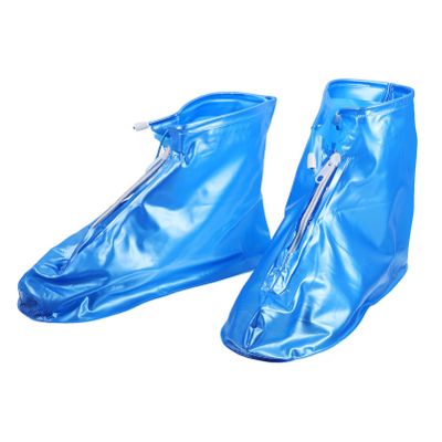 Gatuida 1 Pair Waterproof Shoe Covers, Rain Shoes Covers Reusable Foldable Rain Boots Sole Overshoes Protectors with Zipper for Cleaning Camping Travel (size 42-43), 30.50X21.00X12.50CM, Blue