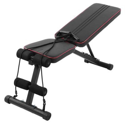 TNSSCZM Adjustable Folding Weight Bench Strength Training Bench, Lifting Utility Workout Bench Heavy Duty, Flat/Incline/Decline FID Bench Press for Home Gym, Black