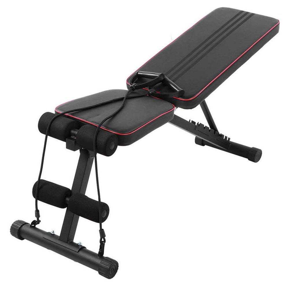TNSSCZM Adjustable Folding Weight Bench Strength Training Bench, Lifting Utility Workout Bench Heavy Duty, Flat/Incline/Decline FID Bench Press for Home Gym, Black
