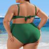 Charmo Maternity Swimsuit Bikini Set Scallop Trim Pregnancy Swimwear High Waist Two Piece Bathing Suit Green M view 2