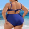 Charmo Maternity Bikini High Waist Swimsuit Women Scallop Trim Pregnancy Bathing Suit Two Piece Swimwear Blue S view 2