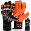 StrikoreX Goalie Gloves for Kids & Youth with 4mm Latex Palm, Strong Grip Adults & Boys Soccer Football Gloves with Fingers Save (Fluo Orange 6) view 1