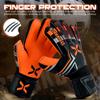 StrikoreX Goalie Gloves for Kids & Youth with 4mm Latex Palm, Strong Grip Adults & Boys Soccer Football Gloves with Fingers Save (Fluo Orange 6) view 2