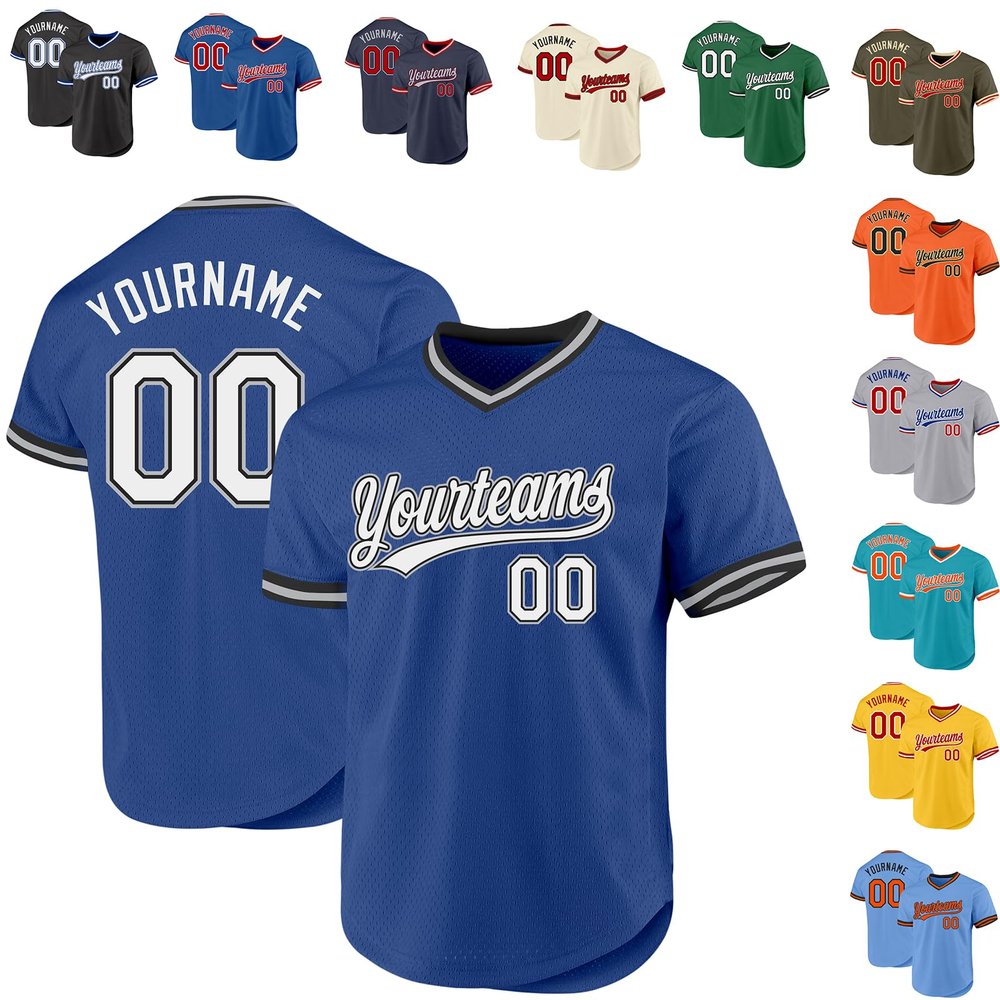 Custom Royal Baseball Jerseys Pullover Personalized Softball Shirts Sports Uniform Stitched Name Number Logo for Men Women Youth