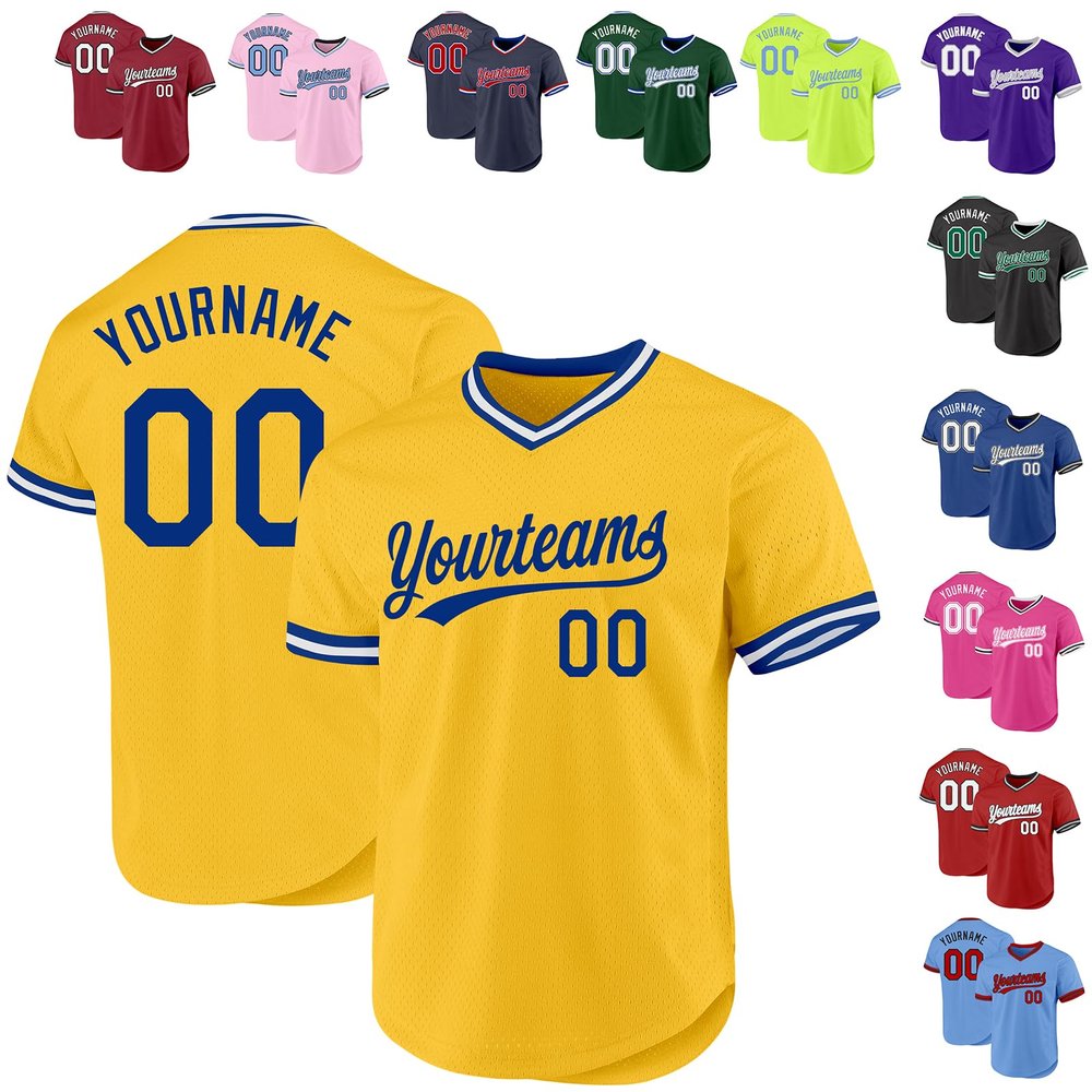 Custom Yellow Baseball Jerseys Pullover Personalized Softball Shirts Sports Uniform Stitched Name Number Logo for Men Women Youth