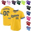Custom Yellow Baseball Jerseys Pullover Personalized Softball Shirts Sports Uniform Stitched Name Number Logo for Men Women Youth view 1