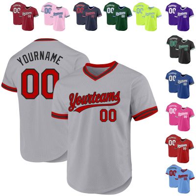 Custom Gray Baseball Jerseys Pullover Personalized Softball Shirts Sports Uniform Stitched Name Number Logo for Men Women Youth