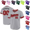 Custom Gray Baseball Jerseys Pullover Personalized Softball Shirts Sports Uniform Stitched Name Number Logo for Men Women Youth view 1