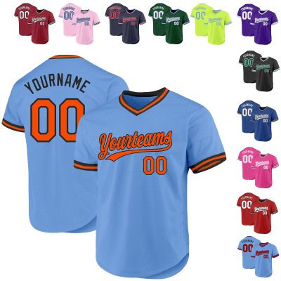 Custom Light Blue Baseball Jerseys Pullover Personalized Softball Shirts Sports Uniform Stitched Name Number Logo for Men Women Youth