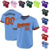 Custom Light Blue Baseball Jerseys Pullover Personalized Softball Shirts Sports Uniform Stitched Name Number Logo for Men Women Youth view 1