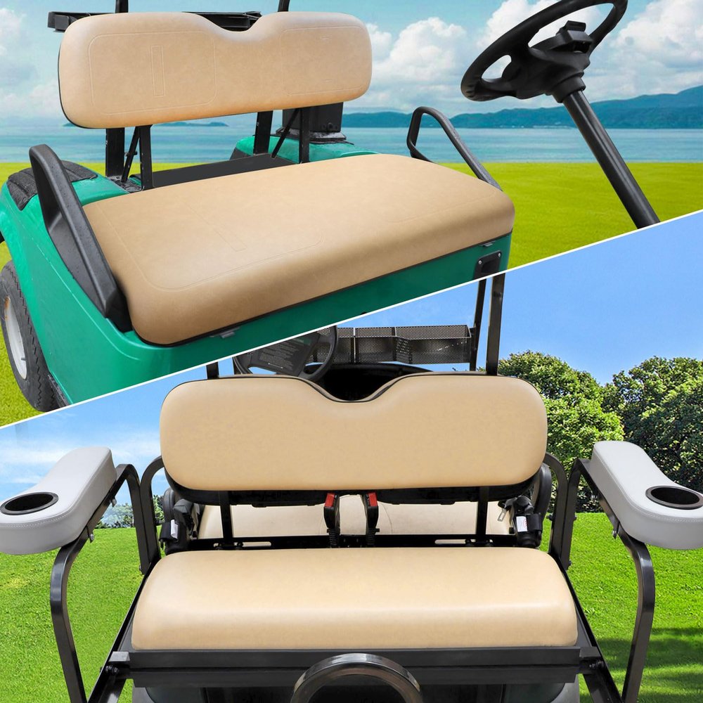 Roykaw Golf Cart Front and Rear Seat Replacement Cushions for EZGO TXT/Medalist 1994-2013 Models