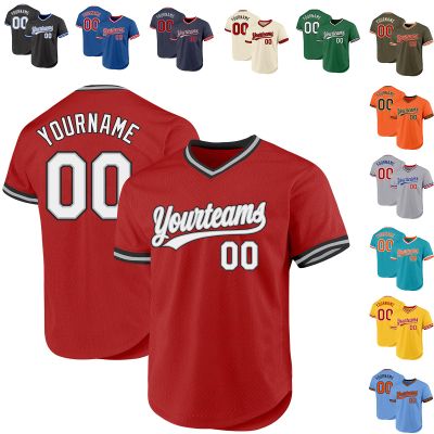 Custom Red Baseball Jerseys Pullover Personalized Softball Shirts Sports Uniform Stitched Name Number Logo for Men Women Youth