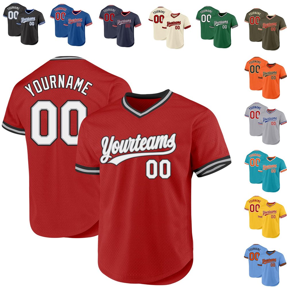 Custom Red Baseball Jerseys Pullover Personalized Softball Shirts Sports Uniform Stitched Name Number Logo for Men Women Youth