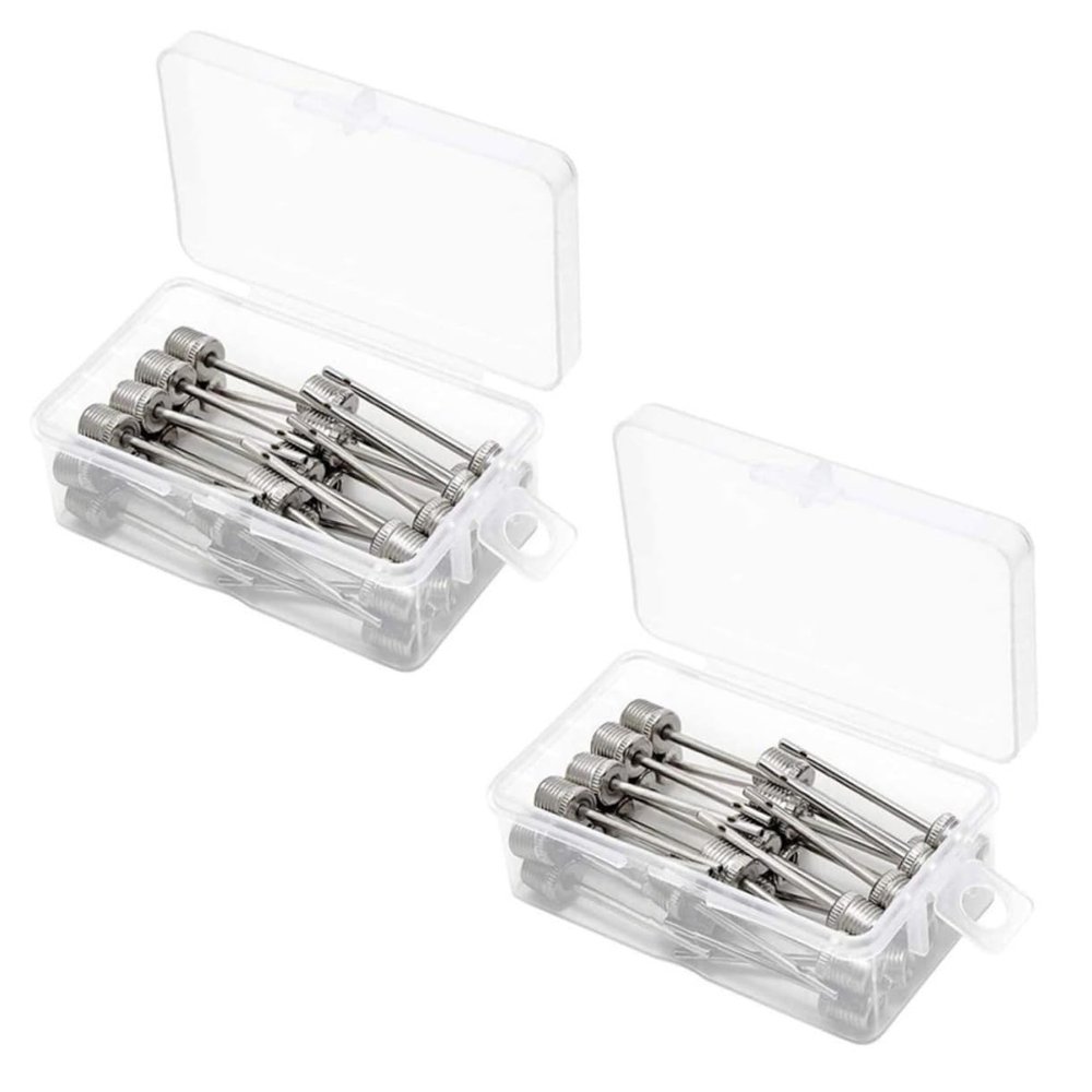 GOOHOCHY 60pcs Stainless Steel Pump Needles Storage Box for Inflating Basketballs Footballs Volleyballs and More Compact and Easy to Use