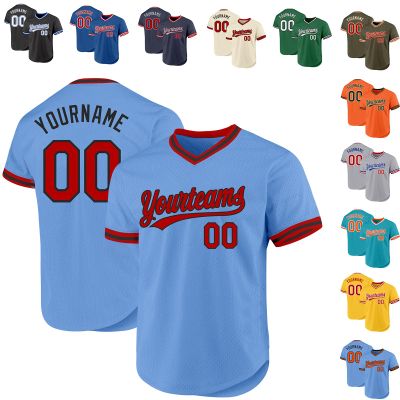 Custom Light Blue Baseball Jerseys Pullover Personalized Softball Shirts Sports Uniform Stitched Name Number Logo for Men Women Youth