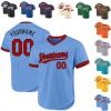 Custom Light Blue Baseball Jerseys Pullover Personalized Softball Shirts Sports Uniform Stitched Name Number Logo for Men Women Youth view 1
