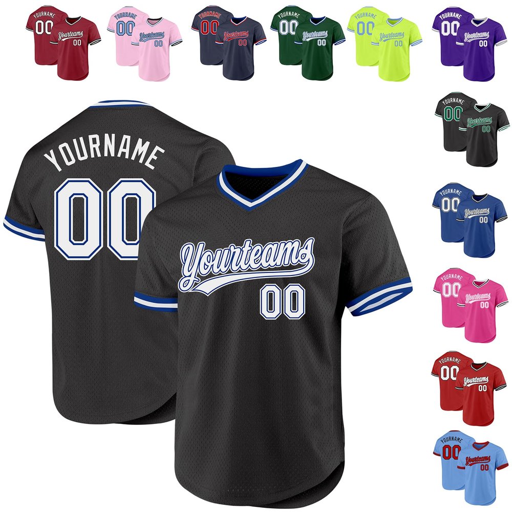 Custom Black Baseball Jerseys Pullover Personalized Softball Shirts Sports Uniform Stitched Name Number Logo for Men Women Youth