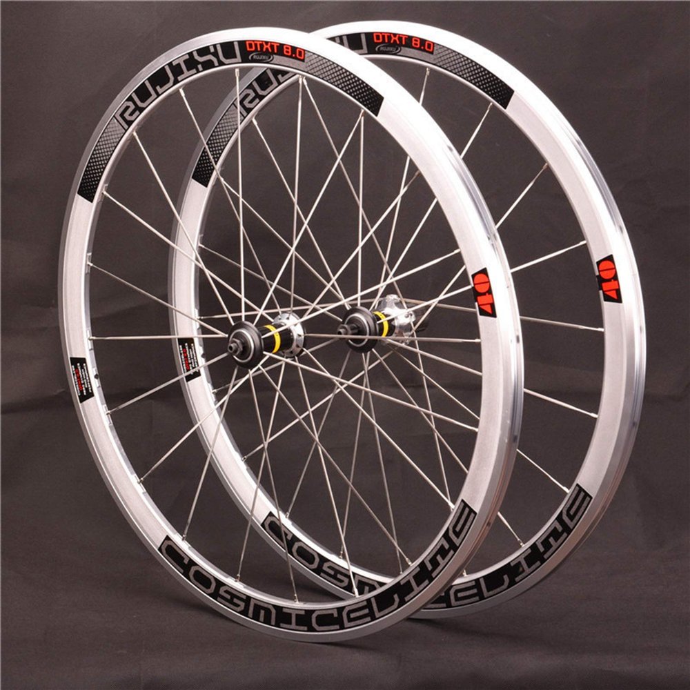 700C Road Bikes Wheelset Retro Silver Racing Rim 40mm Quick Release 8 9 10 11 Speed Cassette V Brake 20 Holes (Size : Reflective)