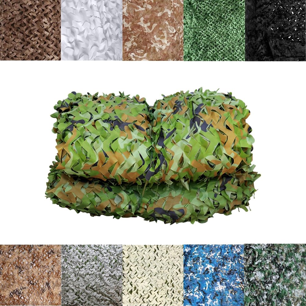 LTSRLL Camouflage Net Camo Netting Roll Greenhouse Shade Netting Tear Resistance Polyester Sunscreen Fabric Privacy Fence, 10+ Colors(Color:Green 2,Size:1.5x20M(4.9x65.6ft))