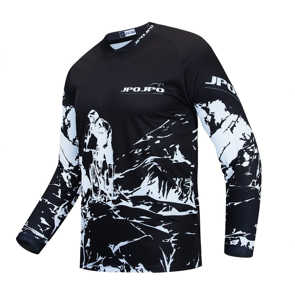 Weimostar Kids Cycling Jersey Long Sleeve Child Boy Girl Motocross T Shirt Mountain Bike Bicycle Clothes White Black Size YS