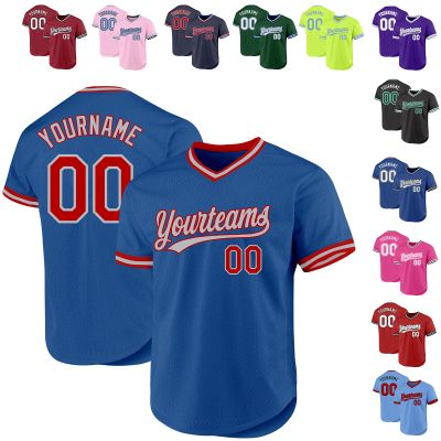 Custom Blue Baseball Jerseys Pullover Personalized Softball Shirts Sports Uniform Stitched Name Number Logo for Men Women Youth