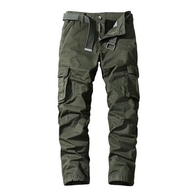 JEsilunmaMY Men's Casual Cotton Straight Cargo Pants Military Army Combat Work Pants Loose Tactical Pants with Multi Pockets (Army Green,30)