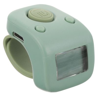 BESPORTBLE Rechargeable Mini Digital Finger Counter - Ergonomic Silicone Ring, USB Charging, Silent Button, Lock Screen, Dark Green, 1.57 X 1.18 X 1.18 Inches