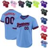 Custom Light Blue Baseball Jerseys Pullover Personalized Softball Shirts Sports Uniform Stitched Name Number Logo for Men Women Youth view 1