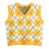 Hyipels Women's Sweater Vest,Y2K Sleeveless Pattern Preppy Style Knitted Crop Tank Top for Girl view 1