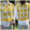 Hyipels Women's Sweater Vest,Y2K Sleeveless Pattern Preppy Style Knitted Crop Tank Top for Girl view 2