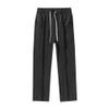 JEsilunmaMY Men's Drawstring Joggers Straight Trousers Relaxed Fit Summer Casual Sweatpants Outdoor Workout Athletic Pants (Black,Large)