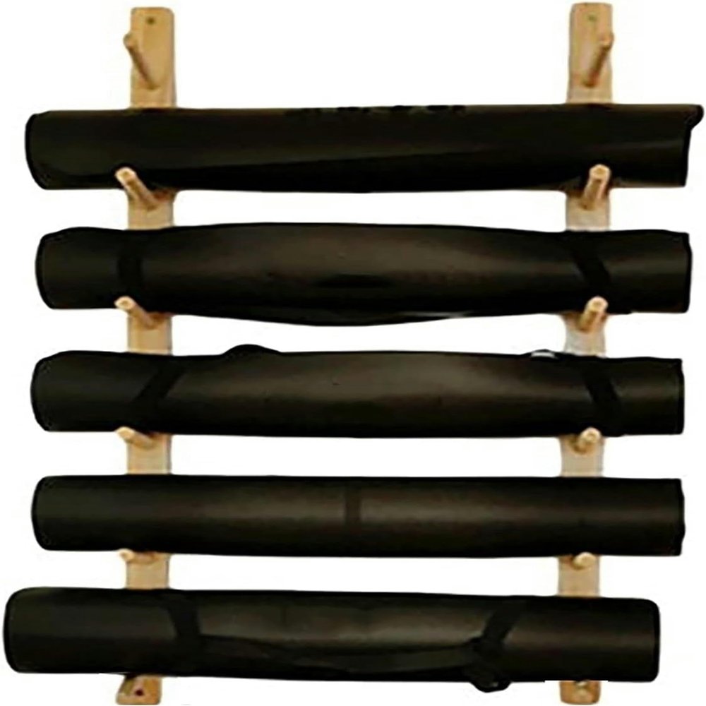 WZUOPG Wall Yoga Mat & Foam Roller Storage Organizer Shelf, Wood Heavy Duty Exercise Mats Display Stand Rack Holder, Indoor/Studio/Yoga Room, Small Space (Size : 6 Tier)-1PC-