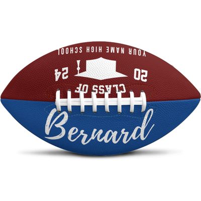 Jaydouble Custom Football College Graduation Gifts Personalized Photo Football Red and Blue Engraved Football Gifts for Coach Graduation Decorations Class of 2024 Graduation Party Favors, Design 14