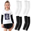 Newbyinn Kid Arm Sleeve 4 Pairs, Compression Arm Sleeve for Basketball Football Baseball Volleyball Youth Boy Girl Sports view 1