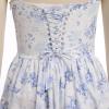 EFOGEP Women Floral Corset Dress, Boho Summer Spaghetti Straps Square Neck Casual Midi Dress Flowy Slit Bustier Dresses Blue Floral Mini Length S view 2