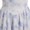 EFOGEP Women Floral Corset Dress, Boho Summer Spaghetti Straps Square Neck Casual Midi Dress Flowy Slit Bustier Dresses Blue Floral Mini Length S view 4