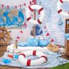 Swim Foam Buoy Set, 20inch Life Preserver Pool Safety Throw Ring with Water Floating Lifesaving Rope 98.4FT Set,Foam Swimming Tube Pool Ring Wall Decoration,Throwable Flotation Device view 3