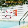 Swim Foam Buoy Set, 20inch Life Preserver Pool Safety Throw Ring with Water Floating Lifesaving Rope 98.4FT Set,Foam Swimming Tube Pool Ring Wall Decoration,Throwable Flotation Device view 4