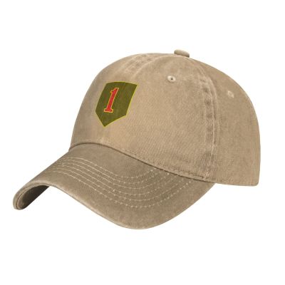 1St Infantry Division Combat Service Identification Badge Baseball Cap for Men Women Hat Vintage Cowboy Hats Adjustable Trucker Caps Natural