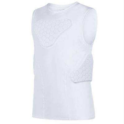 Dialudon Youth Padded Compression Vest Baseball Chest Protector Vest 4-Pads for Paintball Baseball Football Basketball Lacrosse